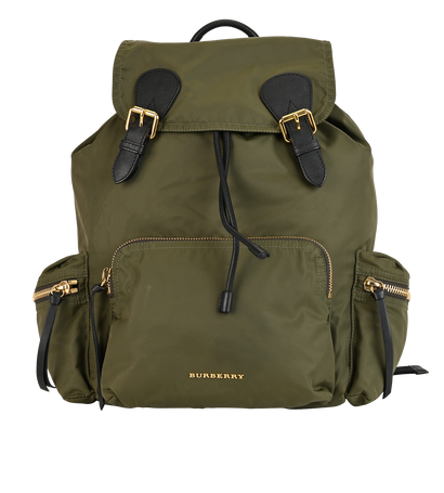 Logo Backpack, £310, Handbags, Green, Nylon, Front view